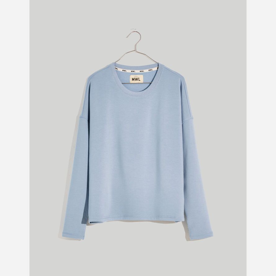 light blue madewell superbrushed easygoing womens sweatshirt