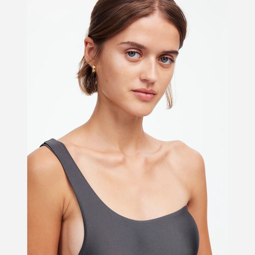 madewell jade swimᆴ evolve one-piece womens swimsuit grey