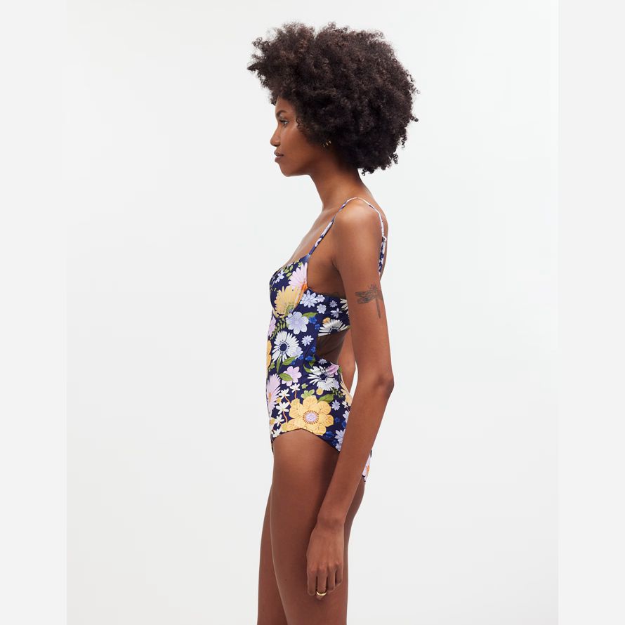 womens madewell agua bendita petra one-piece swimsuit multicolor