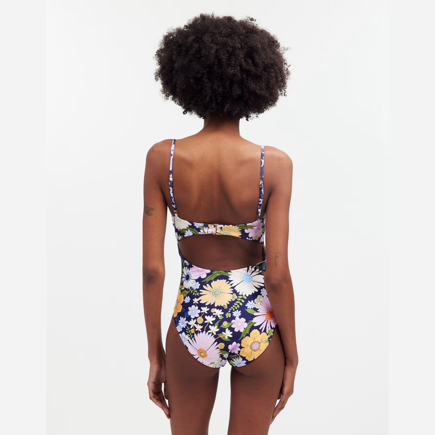 womens madewell agua bendita petra one-piece swimsuit multicolor