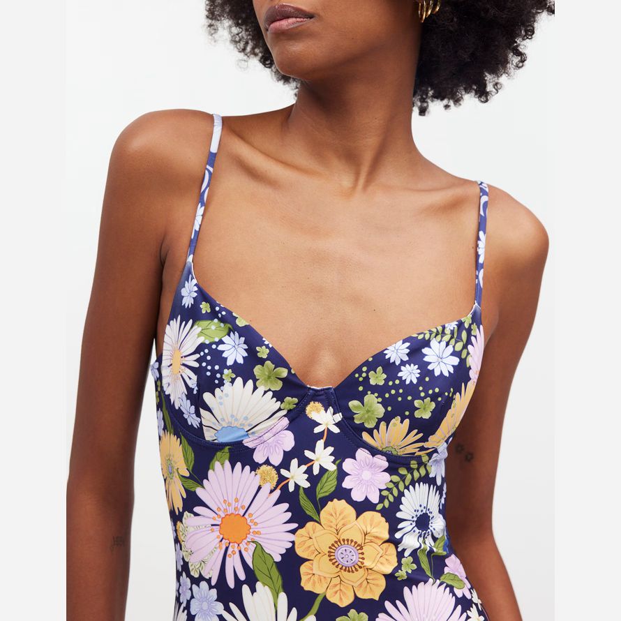 womens madewell agua bendita petra one-piece swimsuit multicolor