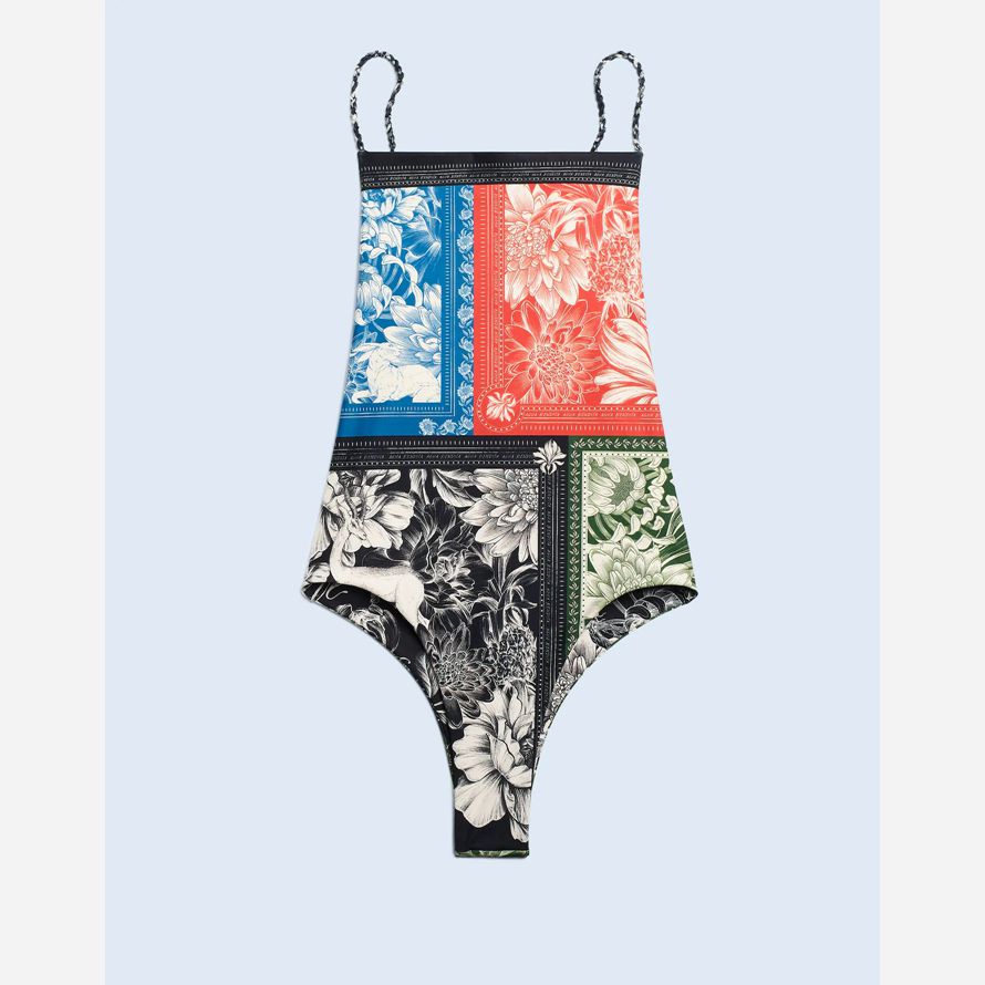 multicolor madewell agua bendita kali one-piece womens swimsuit