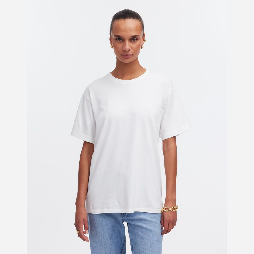 white womens madewell cotton relaxed oversized t-shirts