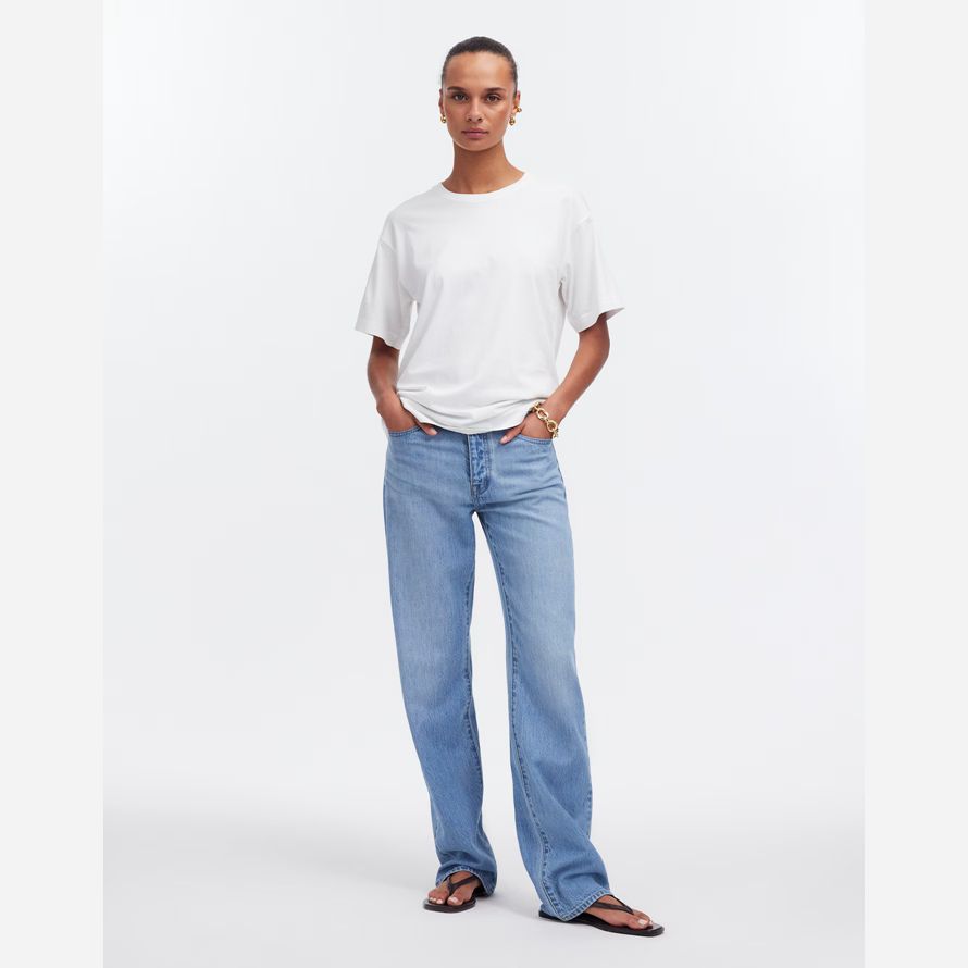 white womens madewell cotton relaxed oversized t-shirts