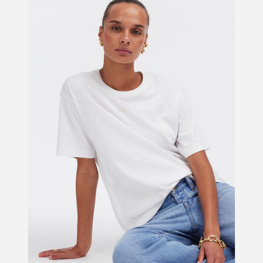 white womens madewell cotton relaxed oversized t-shirts