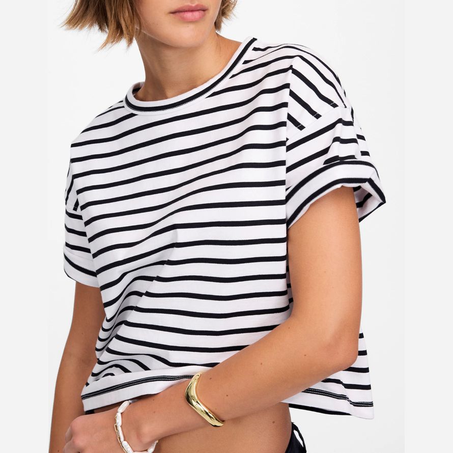 white black madewell everyday boxy crop womens t-shirts