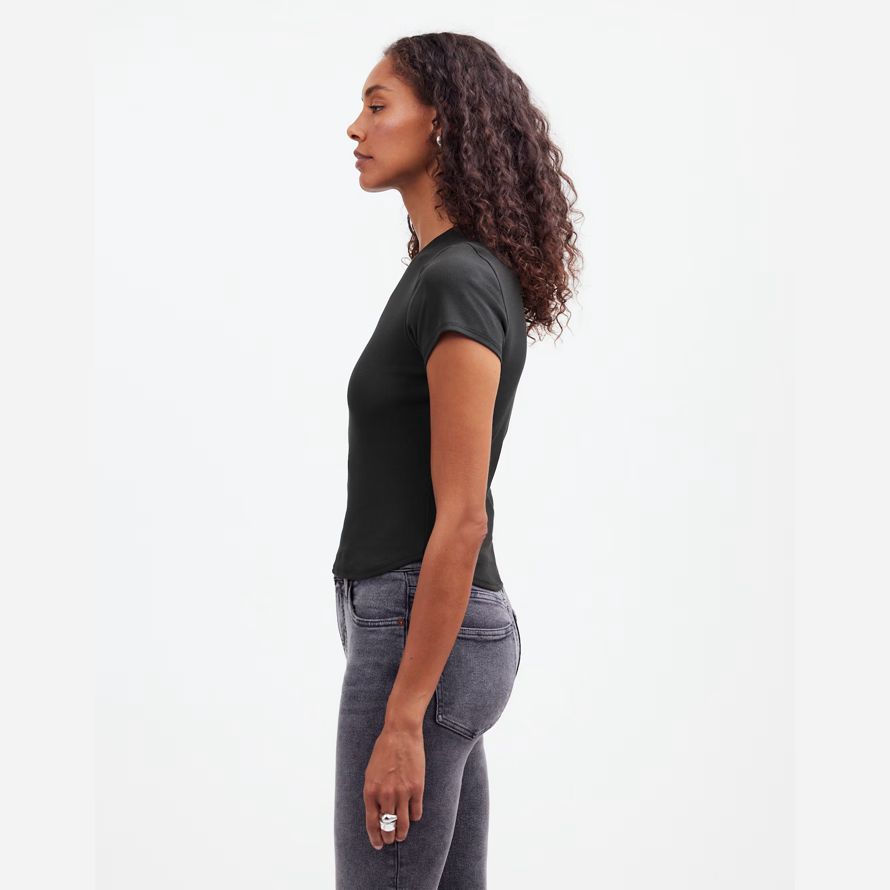 black madewell regenerative cotton ribbed crewneck womens t-shirts