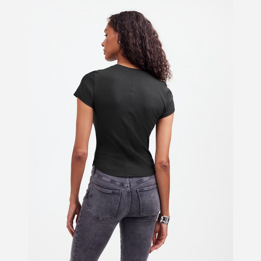 black madewell regenerative cotton ribbed crewneck womens t-shirts