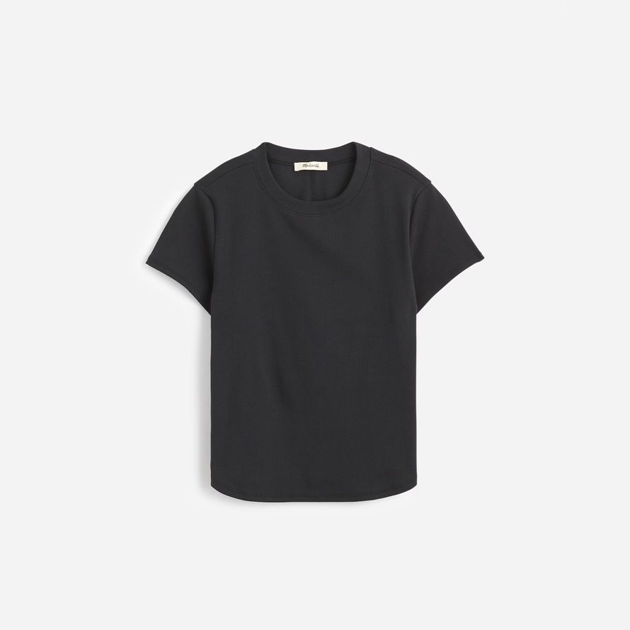black madewell regenerative cotton ribbed crewneck womens t-shirts