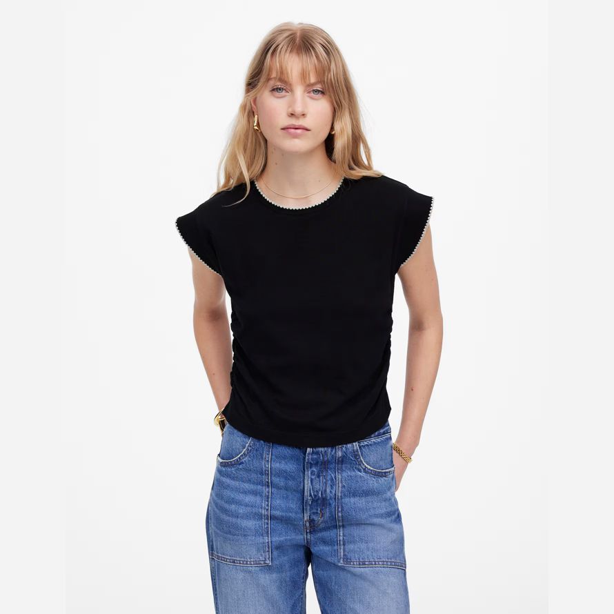 black madewell side-cinch muscle womens t-shirts
