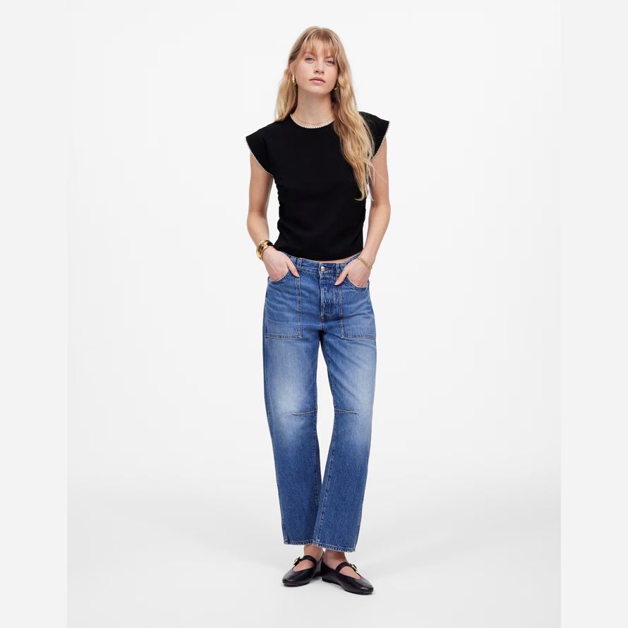 black madewell side-cinch muscle womens t-shirts