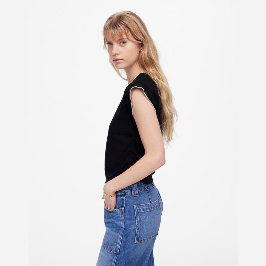 black madewell side-cinch muscle womens t-shirts