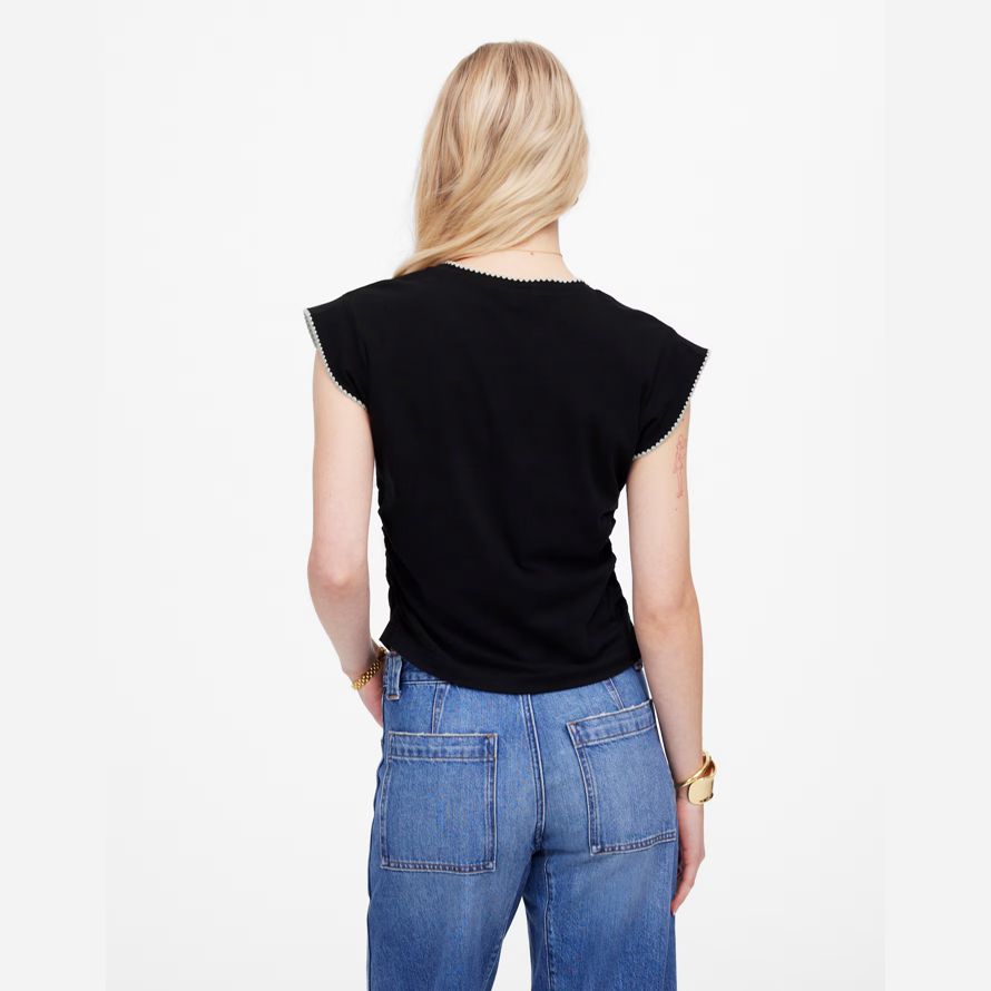 black madewell side-cinch muscle womens t-shirts