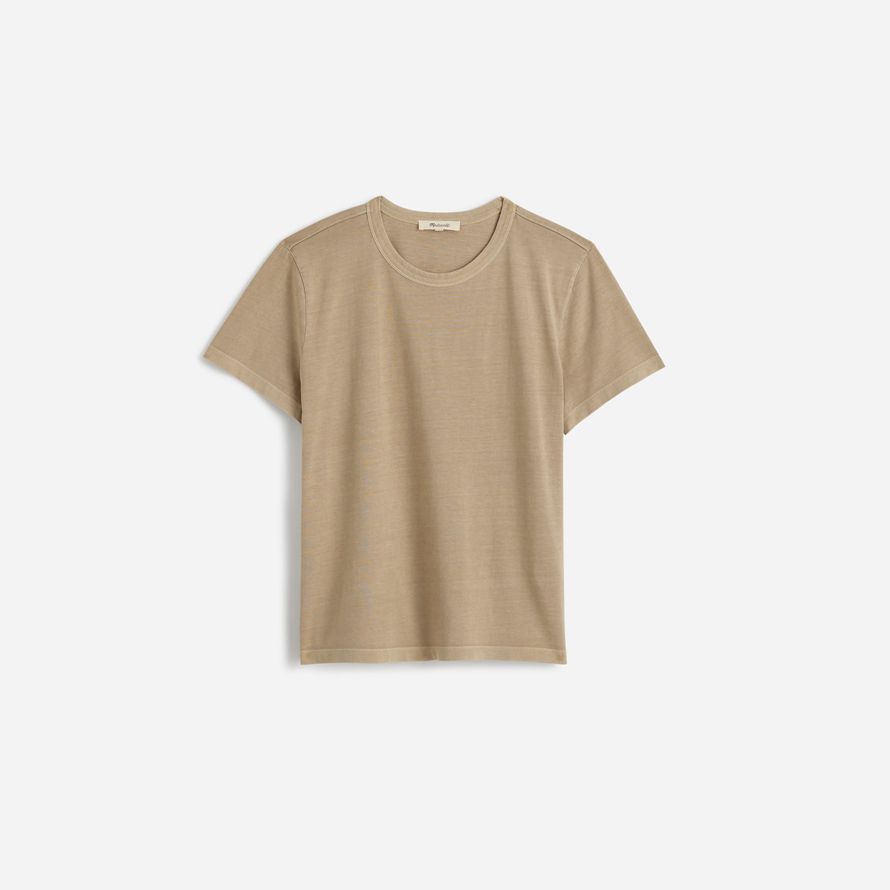 madewell cotton perfect crewneck womens t-shirts khaki
