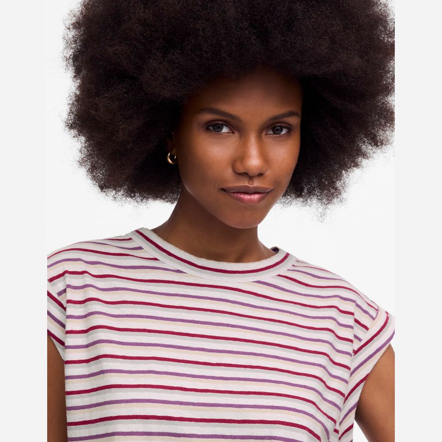 madewell boxy muscle womens t-shirts beige red purple