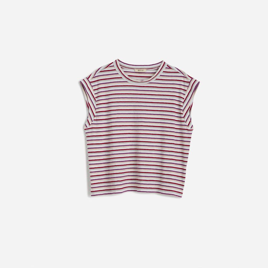 madewell boxy muscle womens t-shirts beige red purple