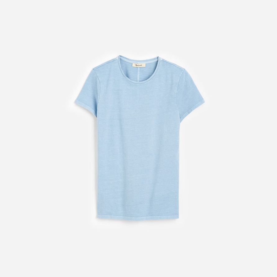 light blue madewell essential slim lightweight cotton womens t-shirts