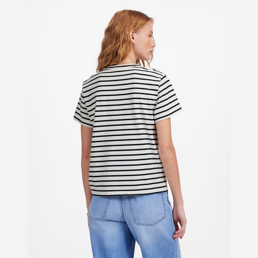 womens madewell cotton perfect crewneck t-shirts white black