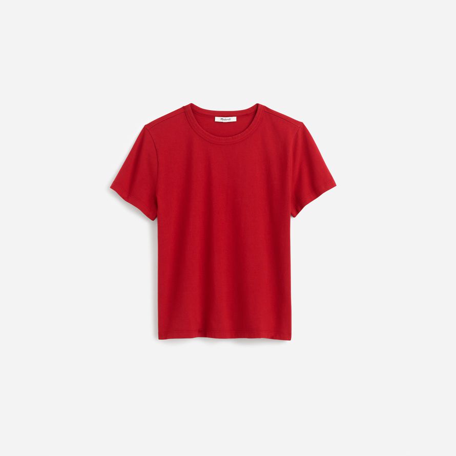 red madewell cotton perfect crewneck womens t-shirts