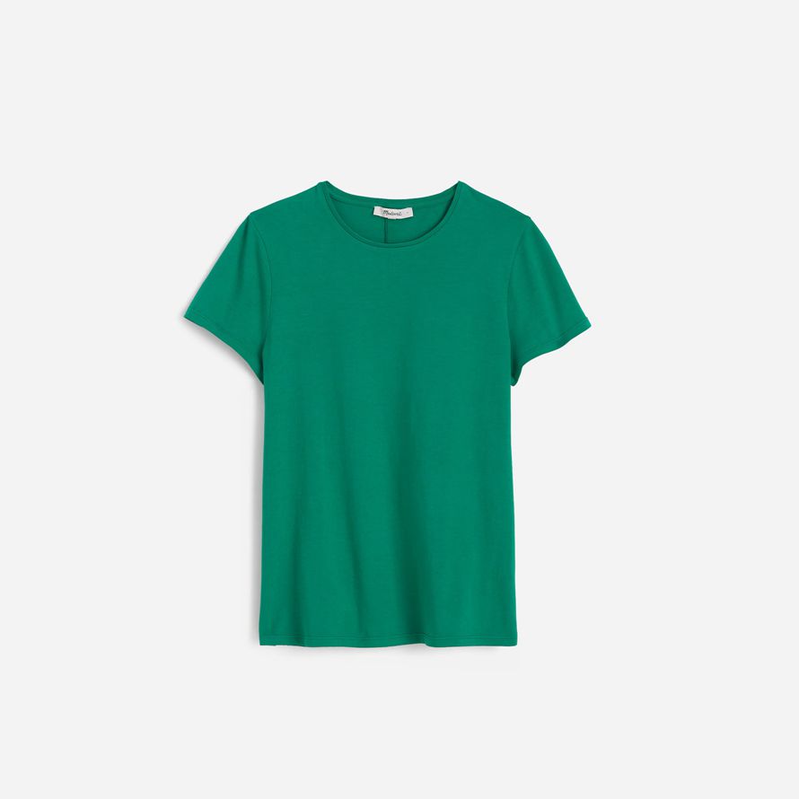 green womens madewell essential slim lightweight cotton t-shirts