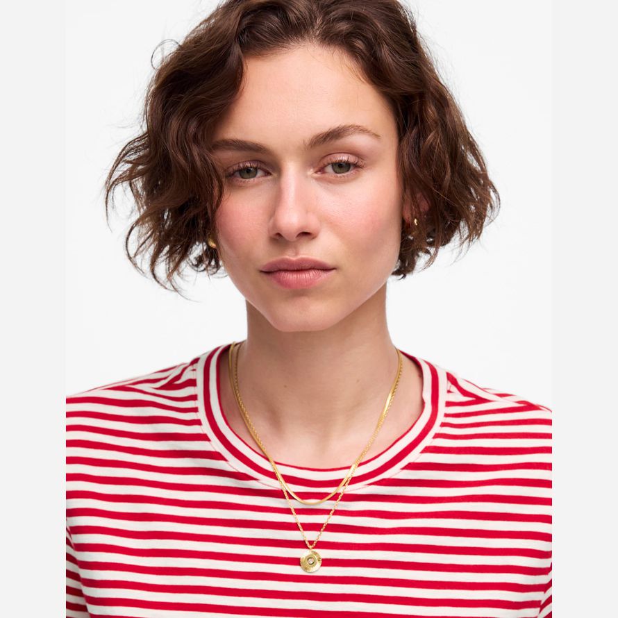 red white womens madewell slub boxy-crop t-shirts