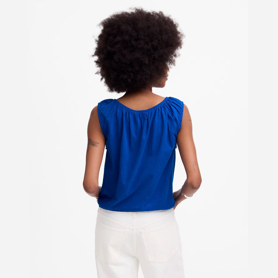 madewell boatneck bubble womens t-shirts blue