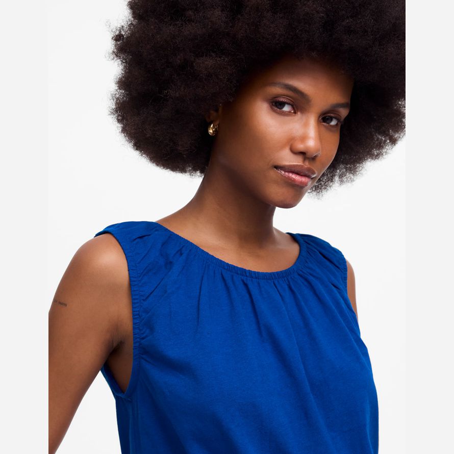 madewell boatneck bubble womens t-shirts blue