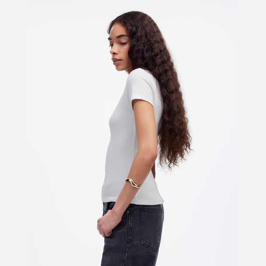womens madewell regenerative cotton ribbed scoopneck t-shirts white
