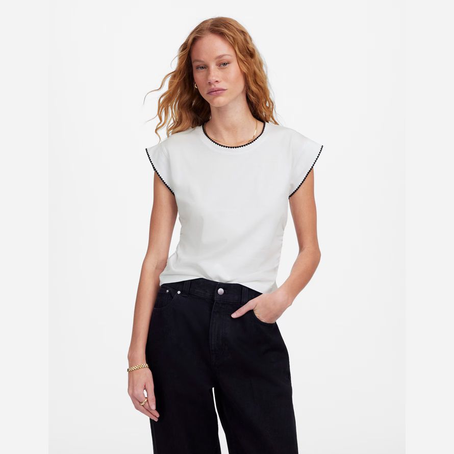 white madewell side-cinch muscle womens t-shirts