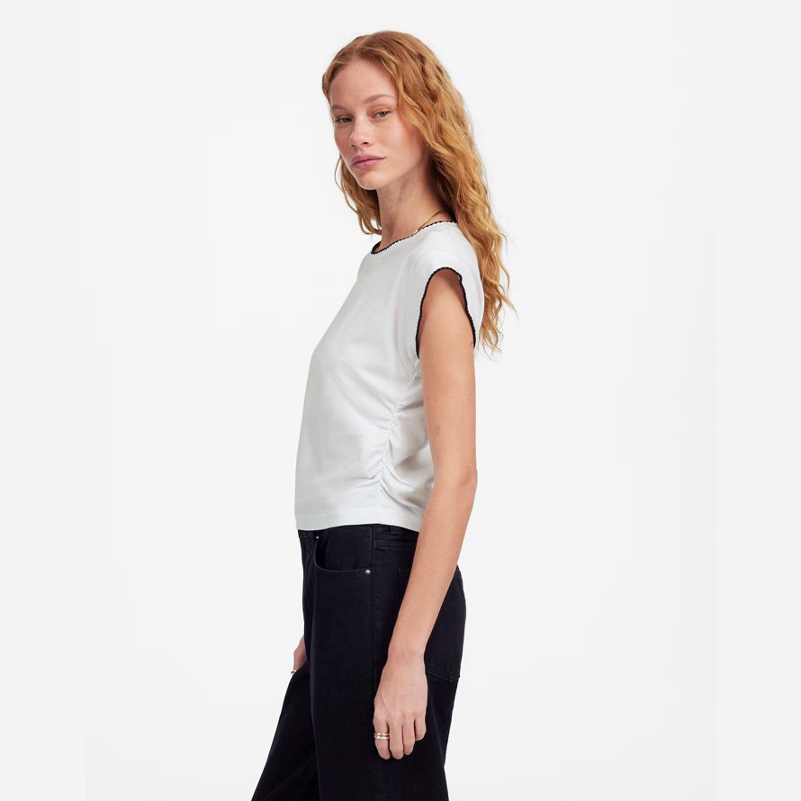 white madewell side-cinch muscle womens t-shirts