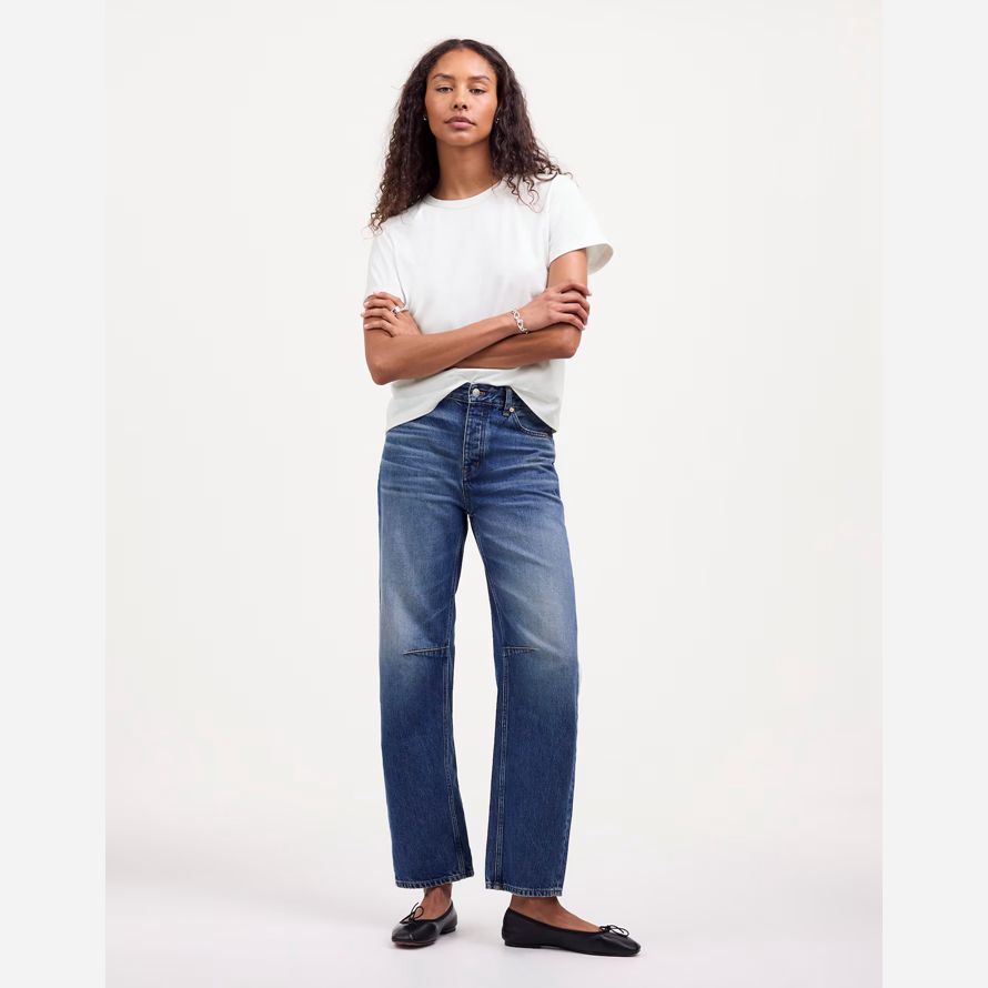 white womens madewell cotton perfect crewneck t-shirts