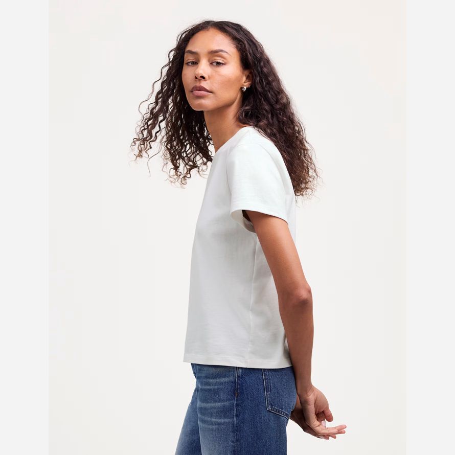 white womens madewell cotton perfect crewneck t-shirts
