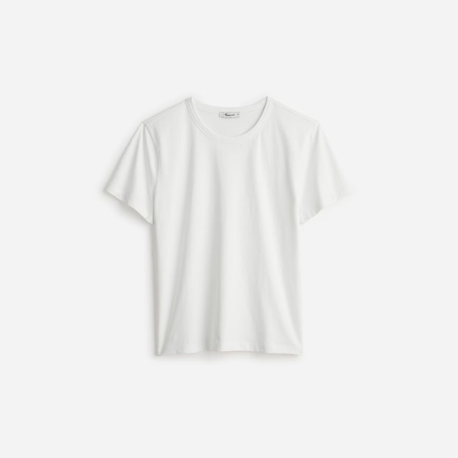 white womens madewell cotton perfect crewneck t-shirts