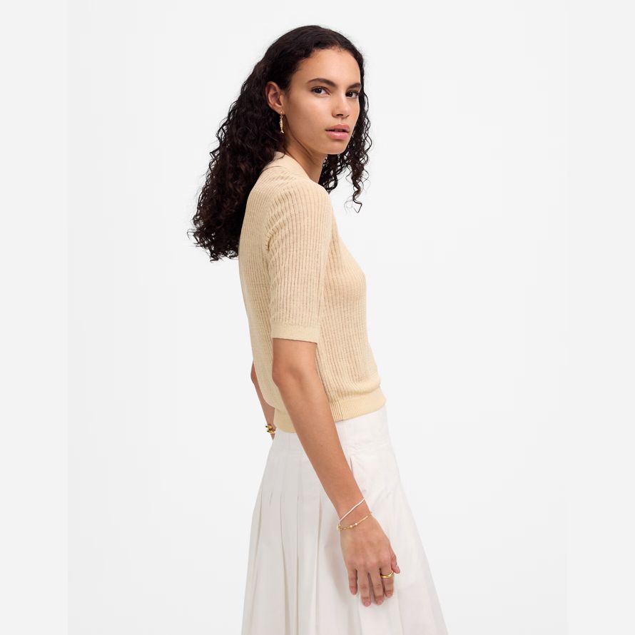 cream madewell short-sleeve polo sweater womens t-shirts