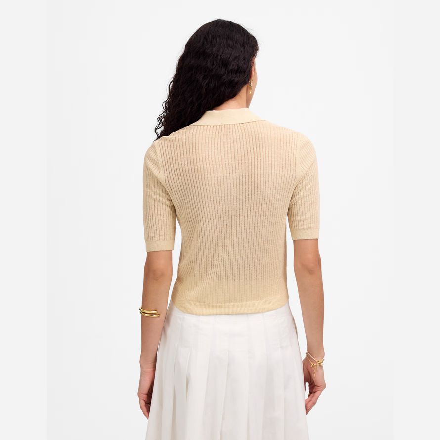cream madewell short-sleeve polo sweater womens t-shirts