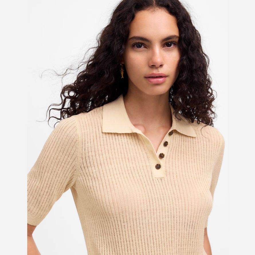 cream madewell short-sleeve polo sweater womens t-shirts