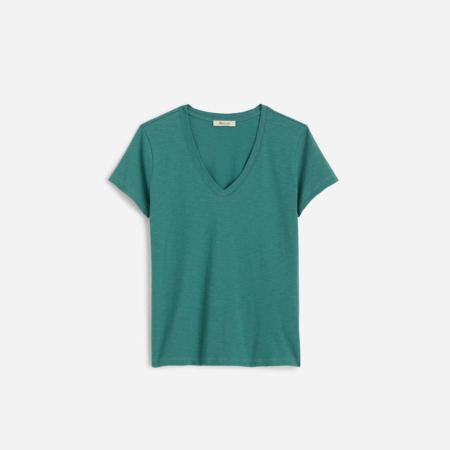 green madewell slub perfect v-neck womens t-shirts