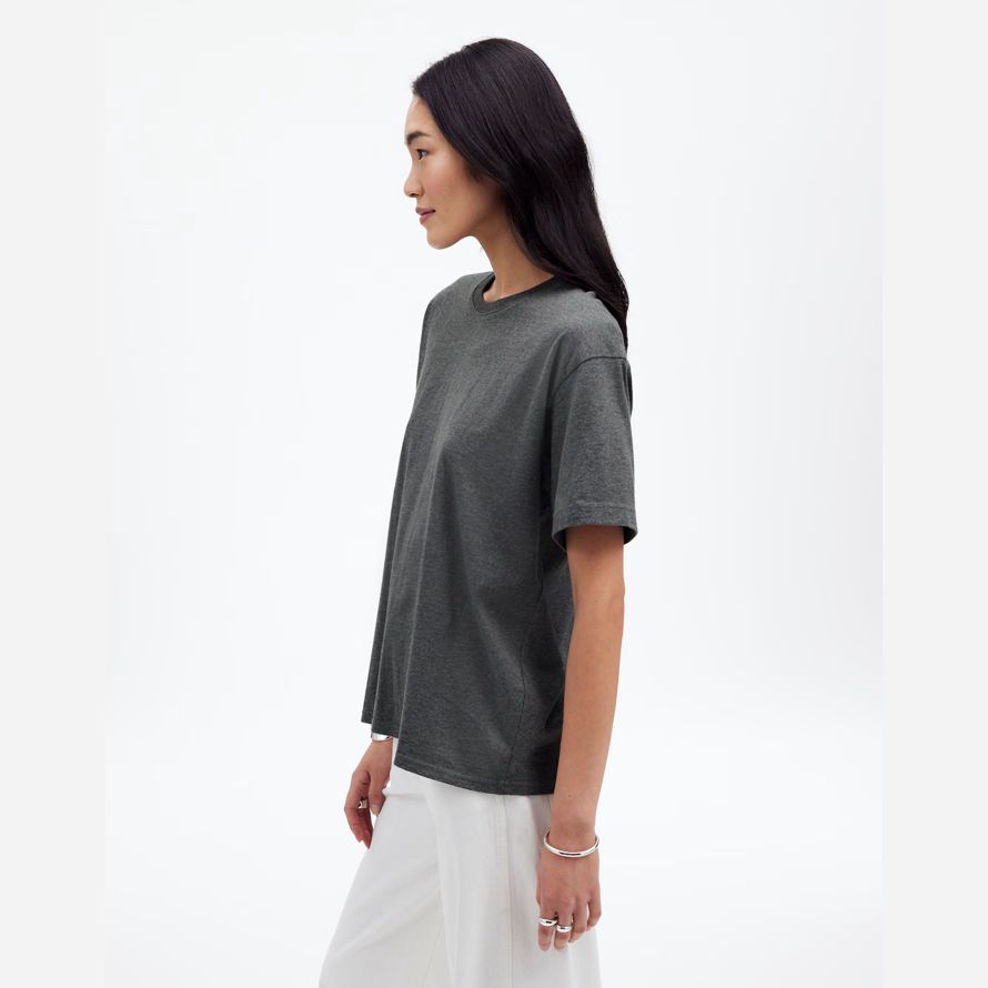 womens madewell cotton relaxed oversized t-shirts dark grey