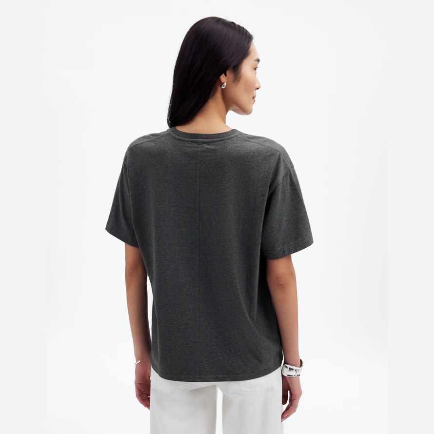 womens madewell cotton relaxed oversized t-shirts dark grey