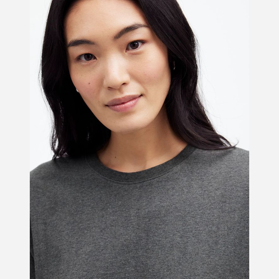 womens madewell cotton relaxed oversized t-shirts dark grey