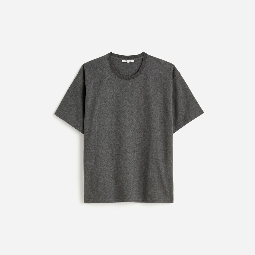 womens madewell cotton relaxed oversized t-shirts dark grey