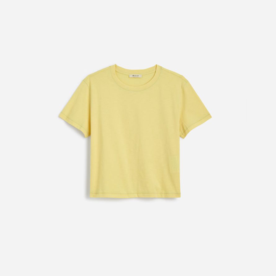 yellow madewell slub boxy-crop womens t-shirts
