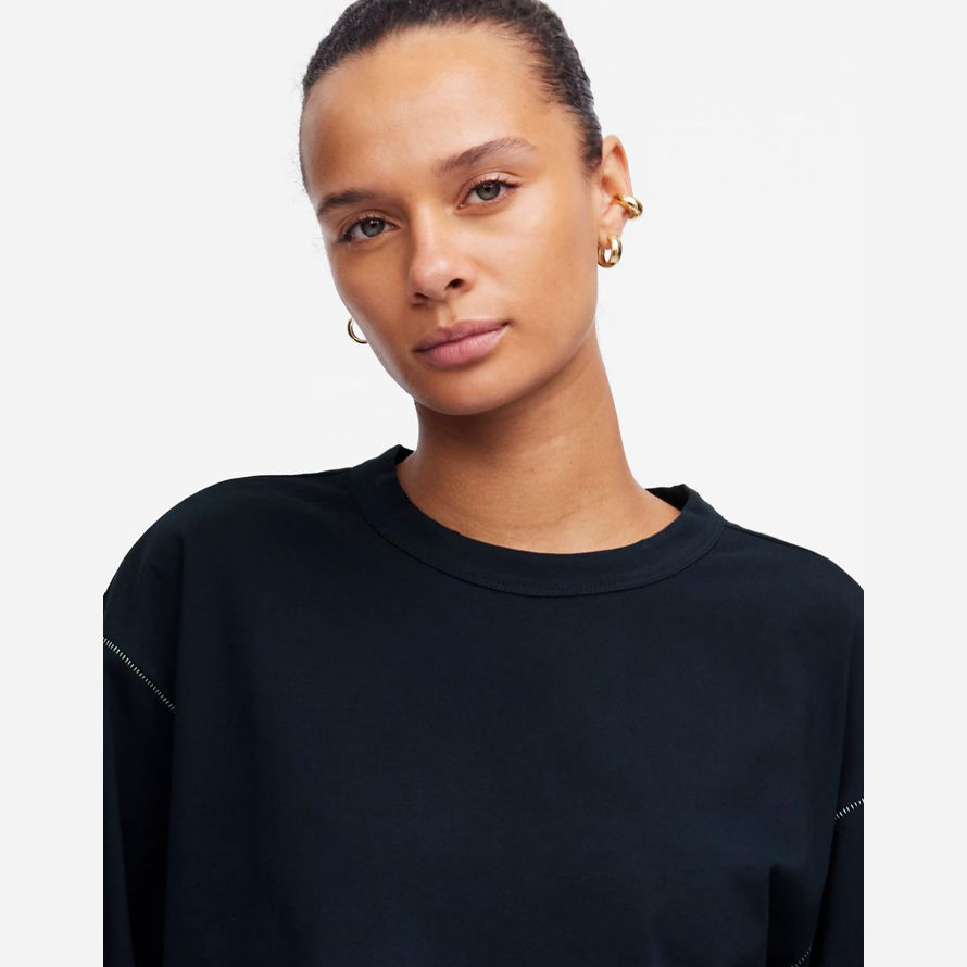 madewell wide-sleeve boxy womens t-shirts navy