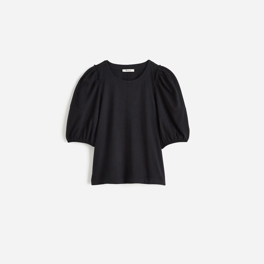 black madewell puff-sleeve womens t-shirts