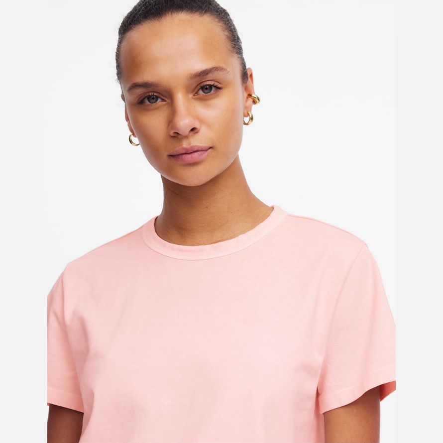 womens madewell cotton perfect crewneck t-shirts rose