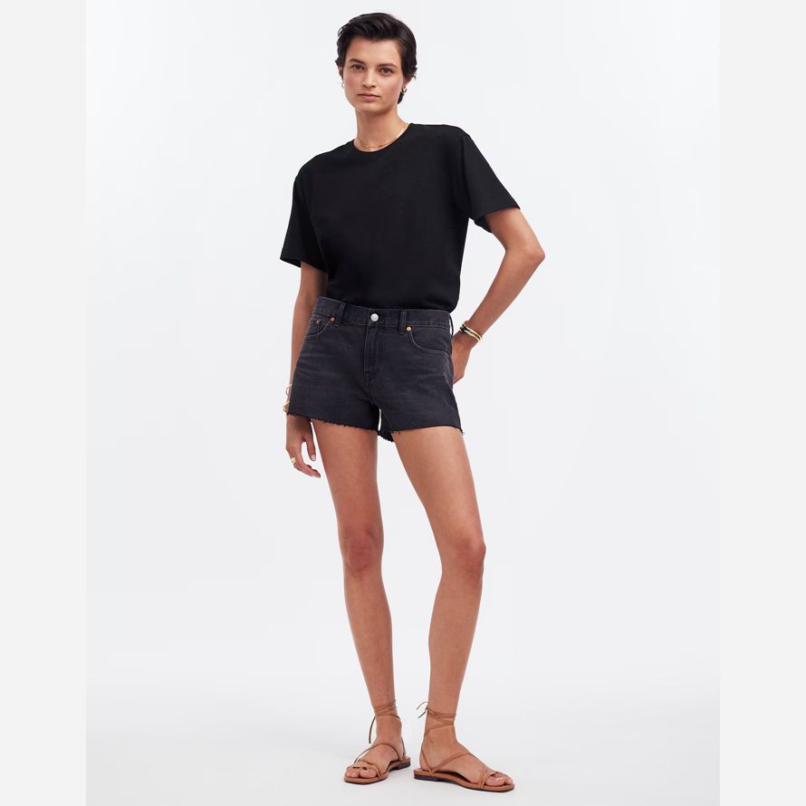black madewell cotton relaxed oversized womens t-shirts