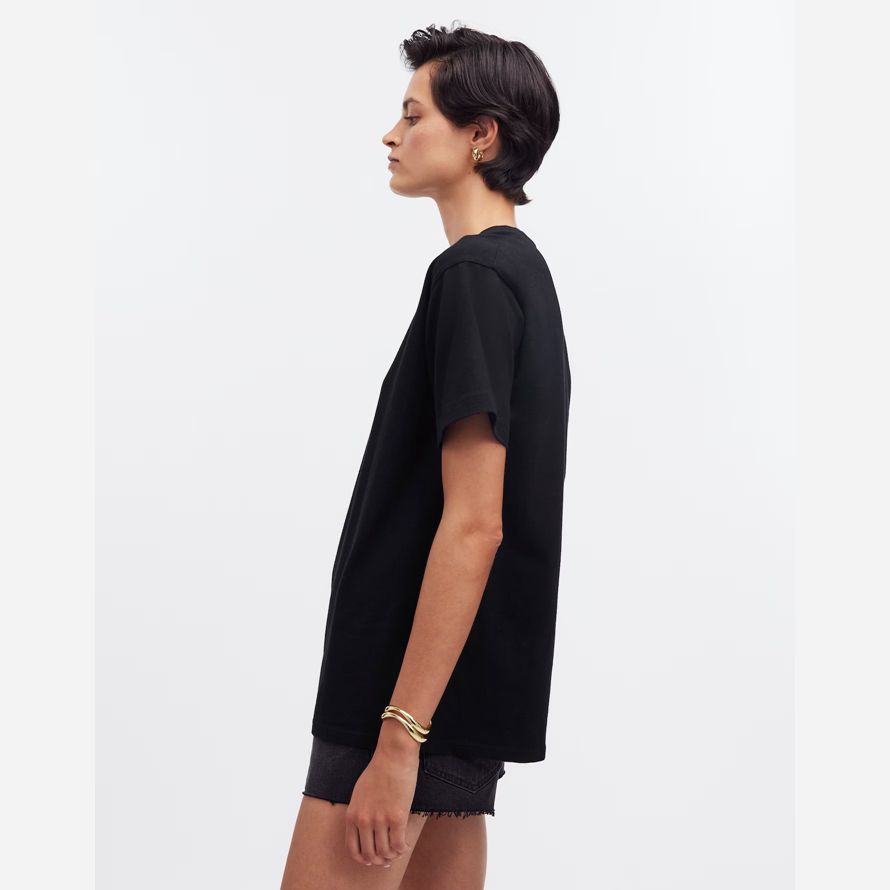 black madewell cotton relaxed oversized womens t-shirts