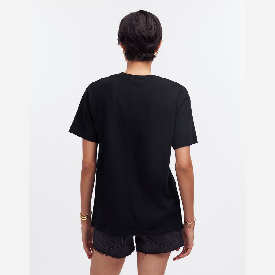 black madewell cotton relaxed oversized womens t-shirts