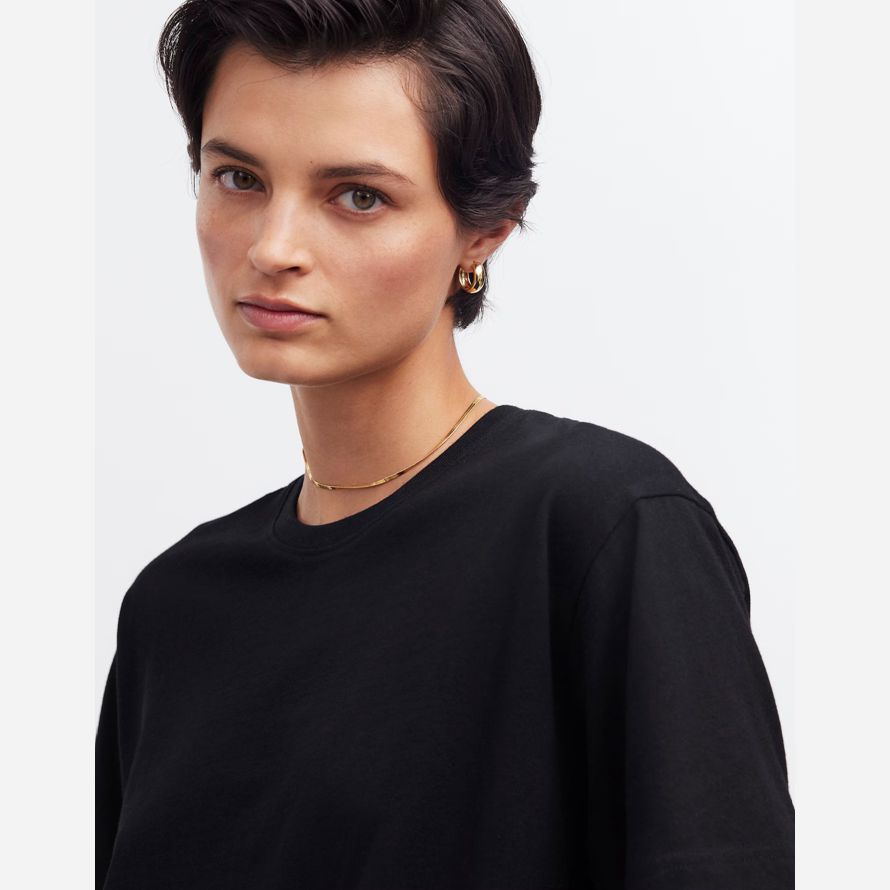 black madewell cotton relaxed oversized womens t-shirts