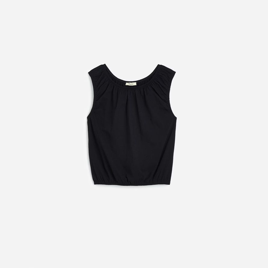 womens madewell boatneck bubble t-shirts black
